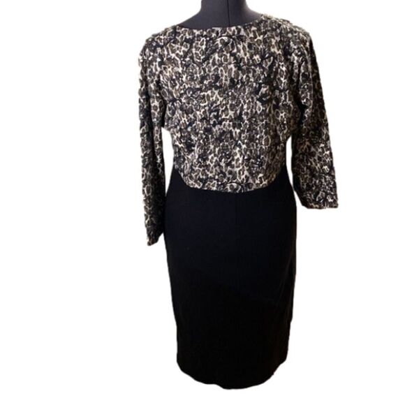 LIZ Claiborne Women’s Long Sleeve Maxi Dress (Size 12) NWT 90’s Vintage Two tone - Picture 3 of 9